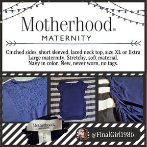 Cinched Navy Maternity Top